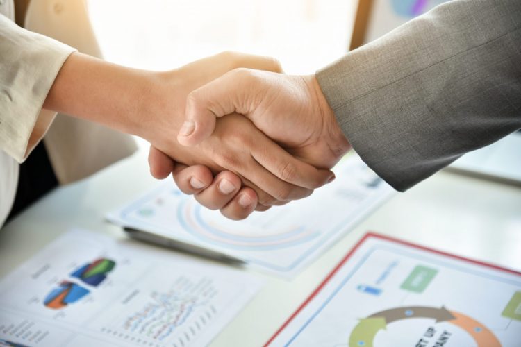 Business Handshake at meeting